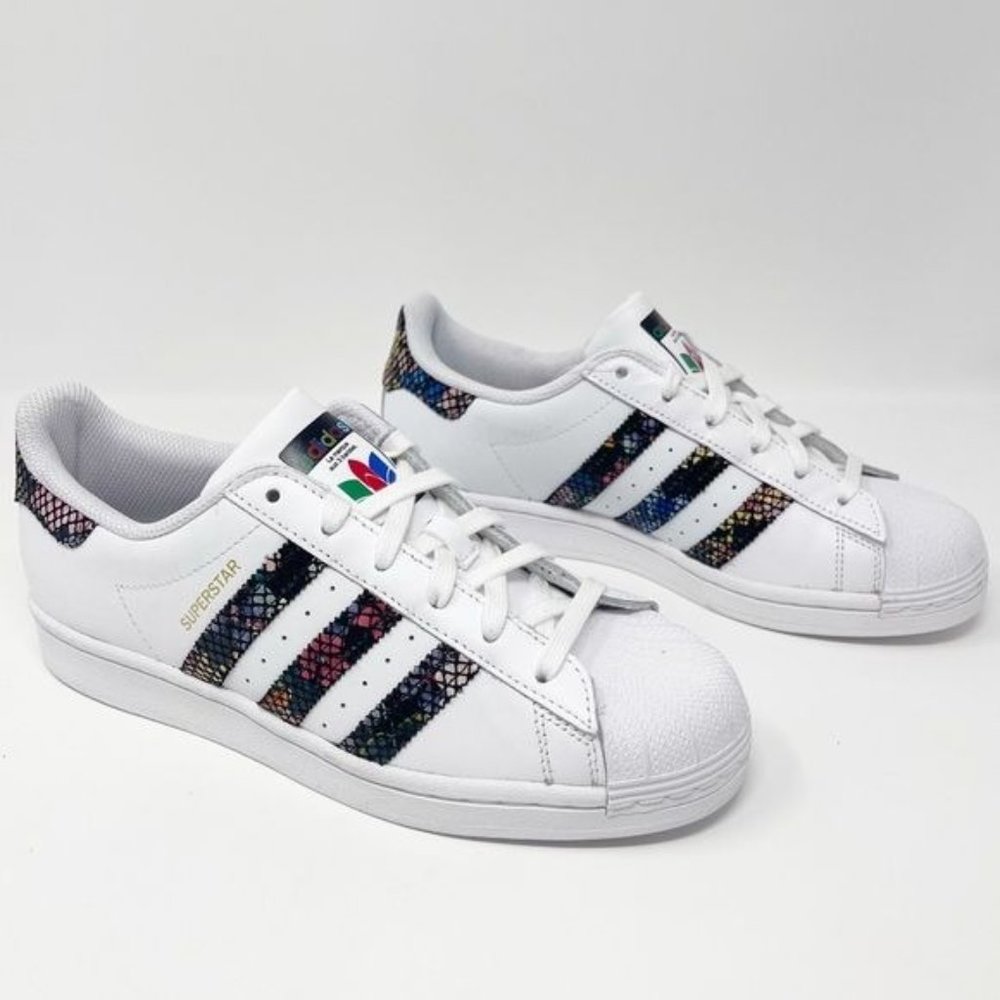 SOLD ADIDAS Superstar Snakeskin Cloud White Multi Color - Picture 15 of 15